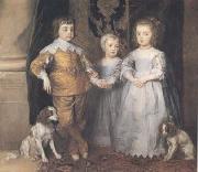 Dyck, Anthony van The Three Eldest Children of Charles I (mk25) oil on canvas